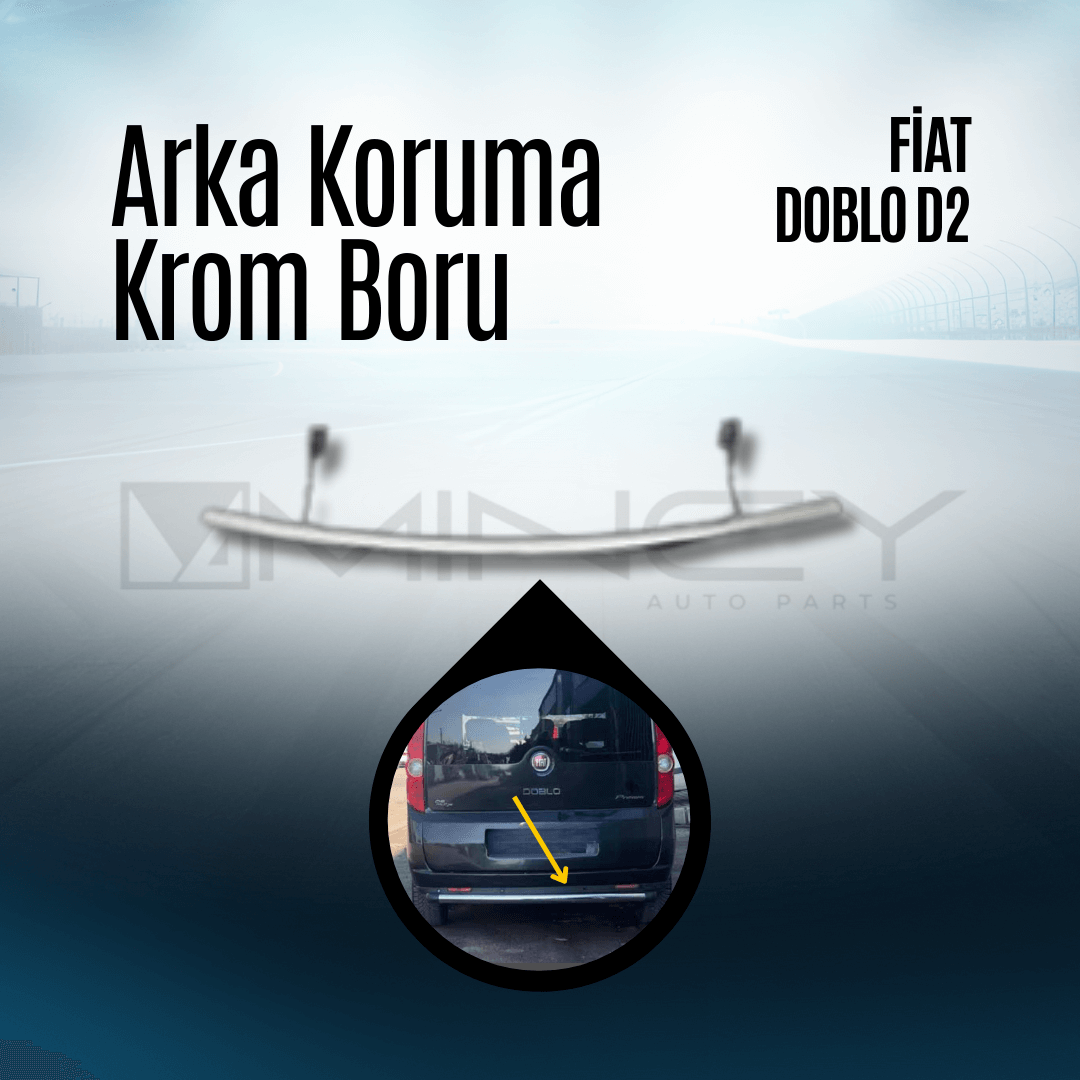 Arka Koruma Krom Boru Fiat Doblo D2 2005-2010